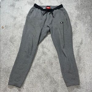 Nike gray BLK fleece work out 3 pocket Sweatpants track jog jogger Sweat pants L